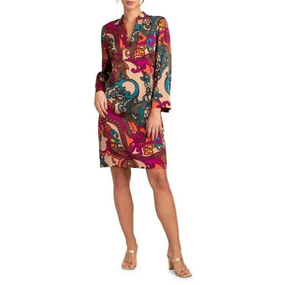 tory burch printed lace dress Tory Burch Silk Printed Dress In Brown